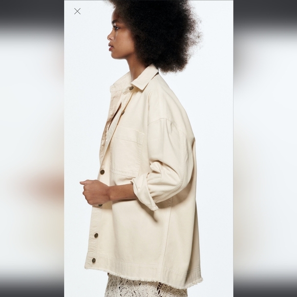 Zara Cream Button-Up Jacket - Picture 12 of 15